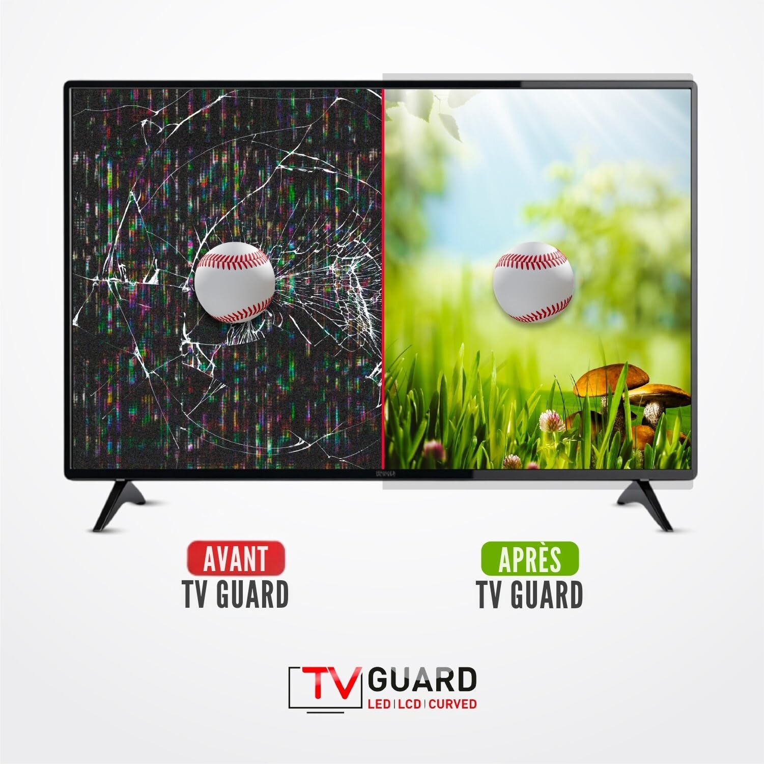 TV GUARD 65 Pouces Protection d'Écran TV Anti-Lumière Bleue Résistant aux Rayures Ultra-Clair Compatible LED LCD OLED QLED
