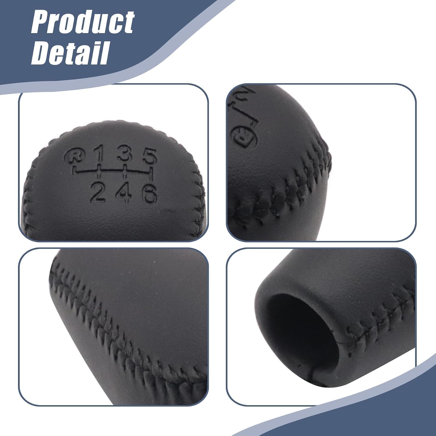 XQSMWF 6 Speed Leather Gear Shift Knob Compatible with Toyota Tacoma 2005-2015 Black