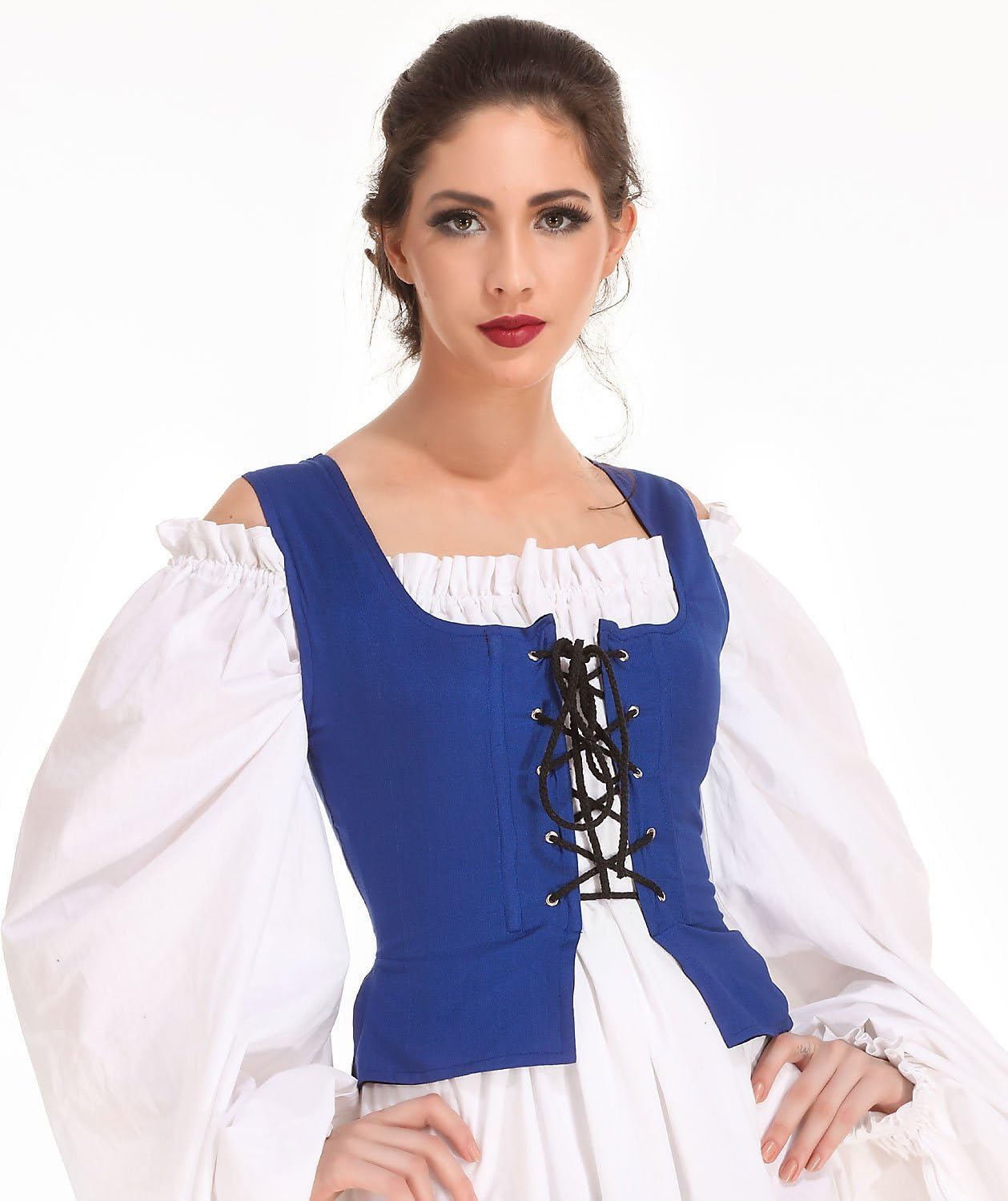 ThePirateDressing Medieval Wench Pirate Renaissance Cosplay Costume Reversible Peasant Bodice - Image 2