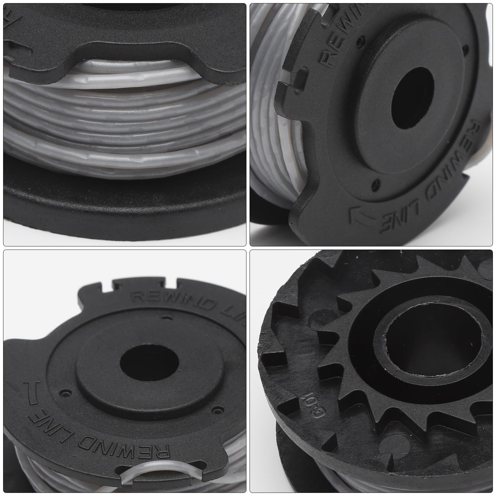 6 unidades de bobinas de repuesto para desbrozadora de Bosch, bobina de 1,65 mm F016800569/F016800385, nylon, con 2 cubiertas de bobina, para desbrozadora con batería