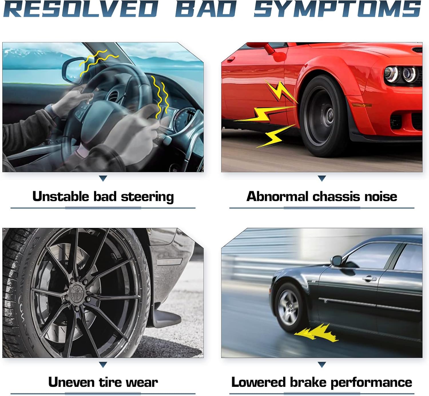 Front Lower Control Arm with Ball Joint for Chevy Equinox 2010-2017, for GMC Terrain 2010 2011 2012 2013 2014 2015 2016 2017 + Stabilizer Sway Bar End Suspension Kit K750188 K750189 4PCS
