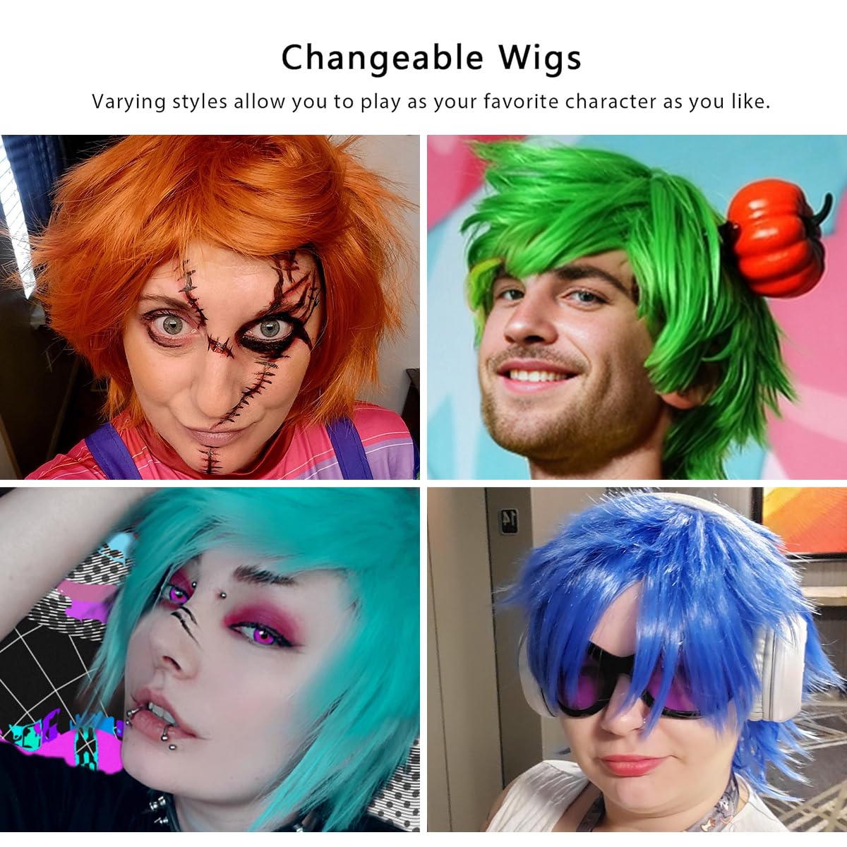 Yamel Anime Wig Natural Blonde for Cosplay Party Synthetic Layered Short Hair Wigs with Bangs, Pastel Wigs for Women Men Adult - Image 4