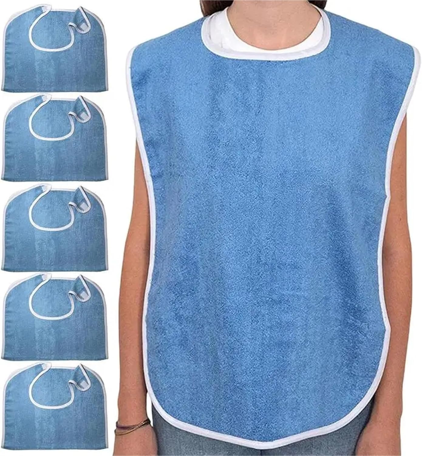 Adult Bibs for Seniors 6pcs Adults Dining Clothing Protectors Bib Elderly Aged Mealtime