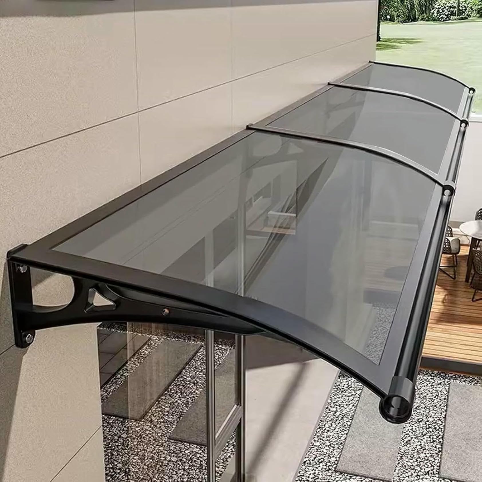Marquise de porte protection UV auvent de fenêtres polycarbonate anti-pluie