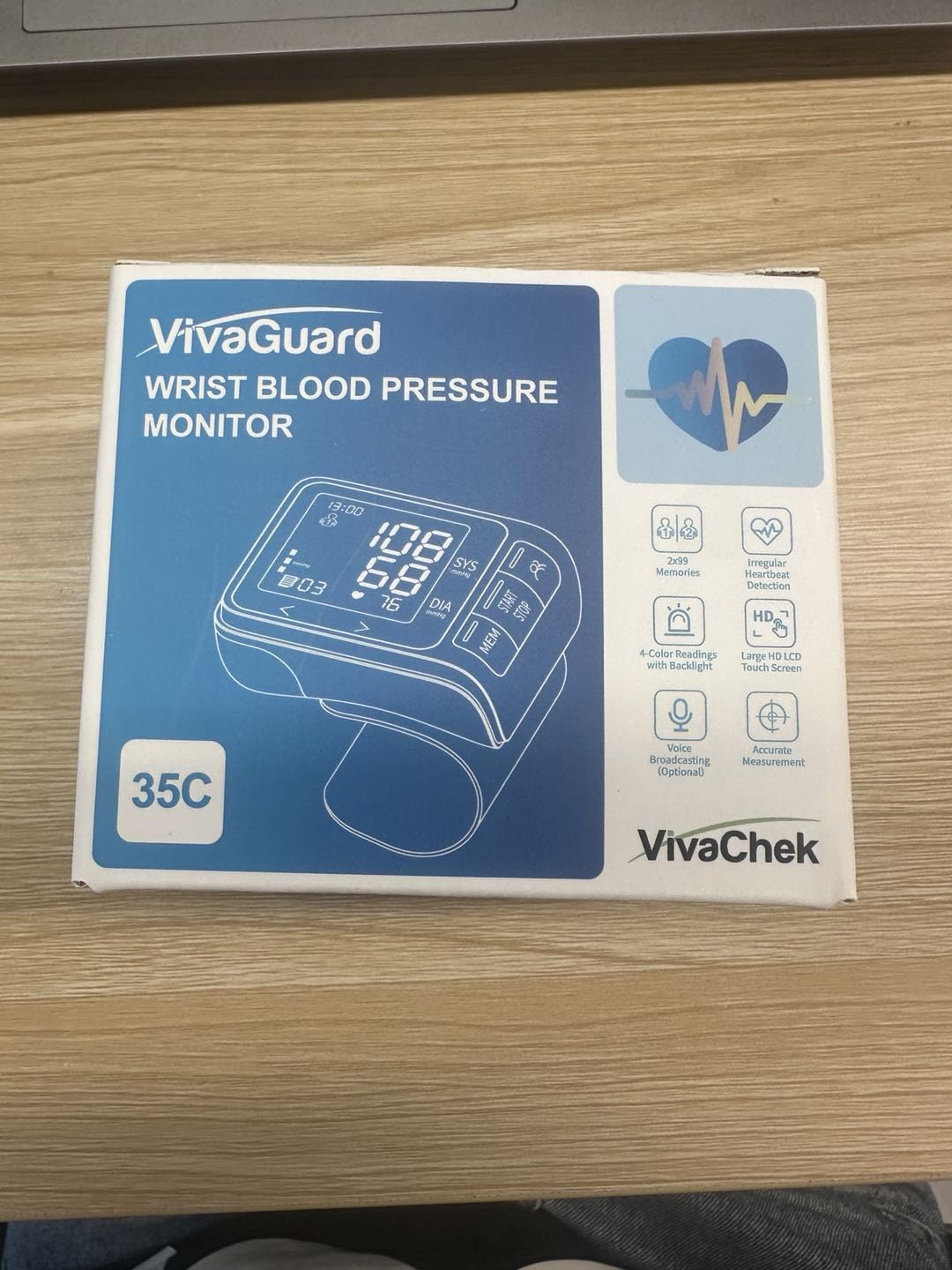 VivaGuard Wrist Cuff Blood Pressure Monitor, FDA-Cleared FSA&HSA Eligible