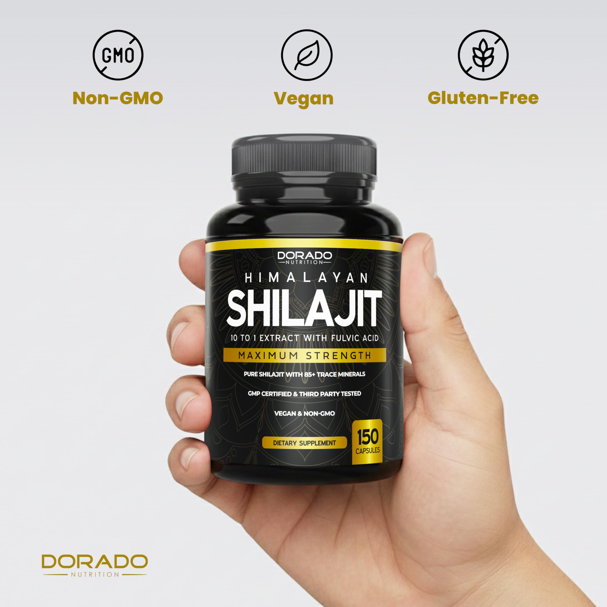 Pure Himalayan Shilajit with 85+ Trace Minerals (150 Capsules, 1000mg Extract per Serving) Pure Shilajit Capsules for Men & Women with Fulvic Acid for Immune Support - USA Made