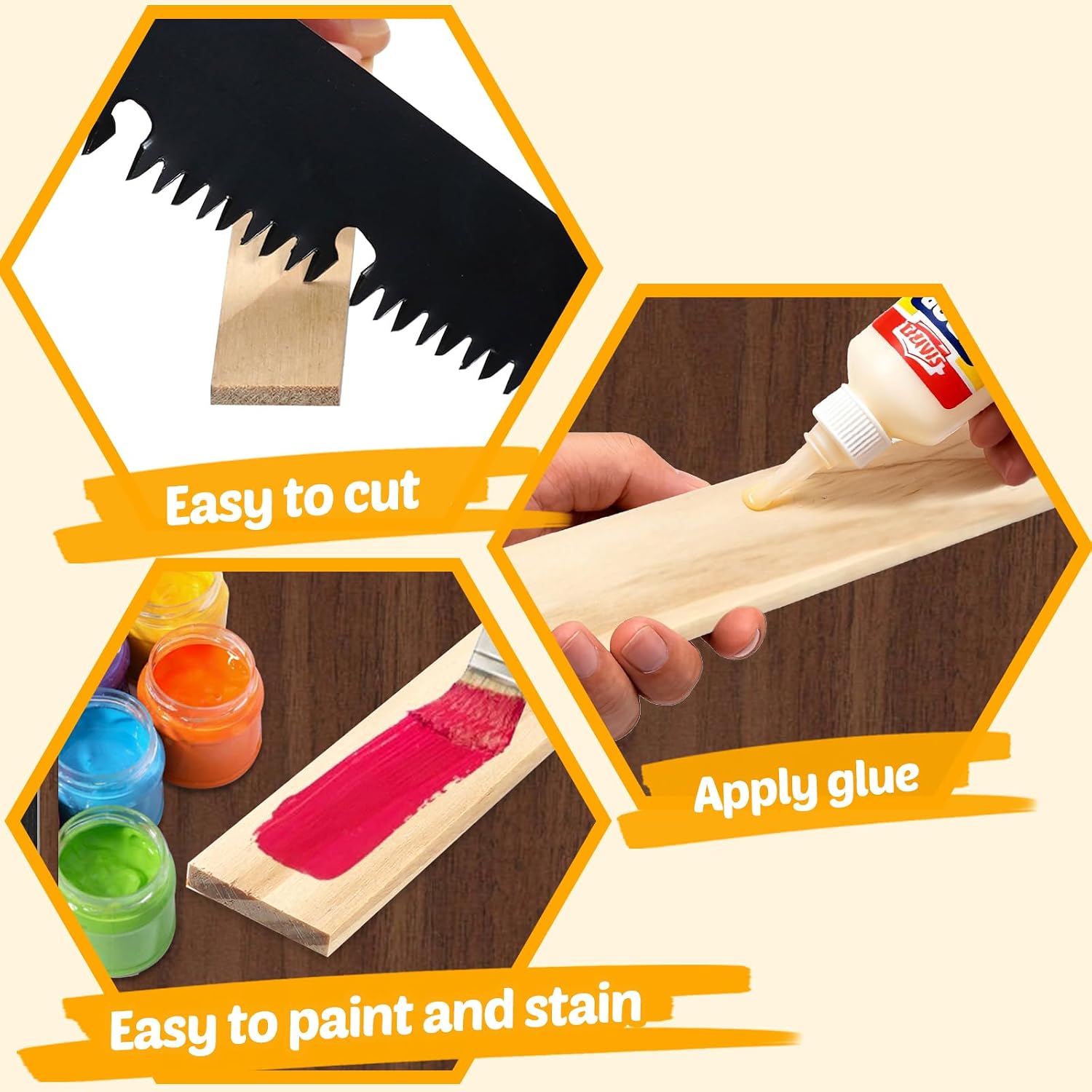 Wooden Sticks Wooden Dowels for Crafts, Wood Strips Slats for Crafts 1/8"x 3/4" x 6", 40 PCS Wood Trim Planks Boards for Wall, Unfinished Pine Lumber Pieces for Crafting, Woodworking Models Making