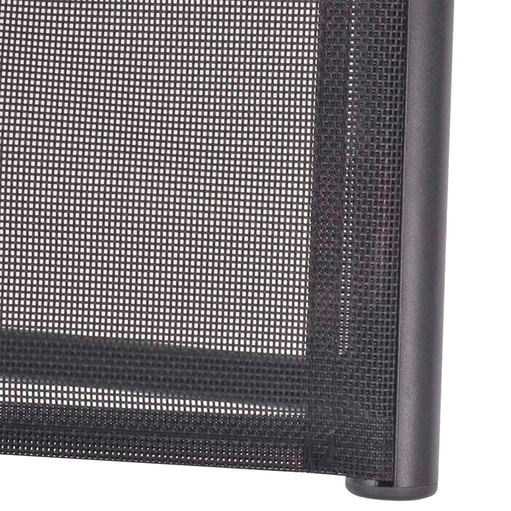 Aluminiowy leżak do leżenia, czarny, tekstylen, 58,5 x 69 x 90-110 cm, 7-stopniowa regulacja leżak relaksacyjny z podnóżkiem, składany, do ogrodu, na balkon, taras, na zewnątrz, odporny na
