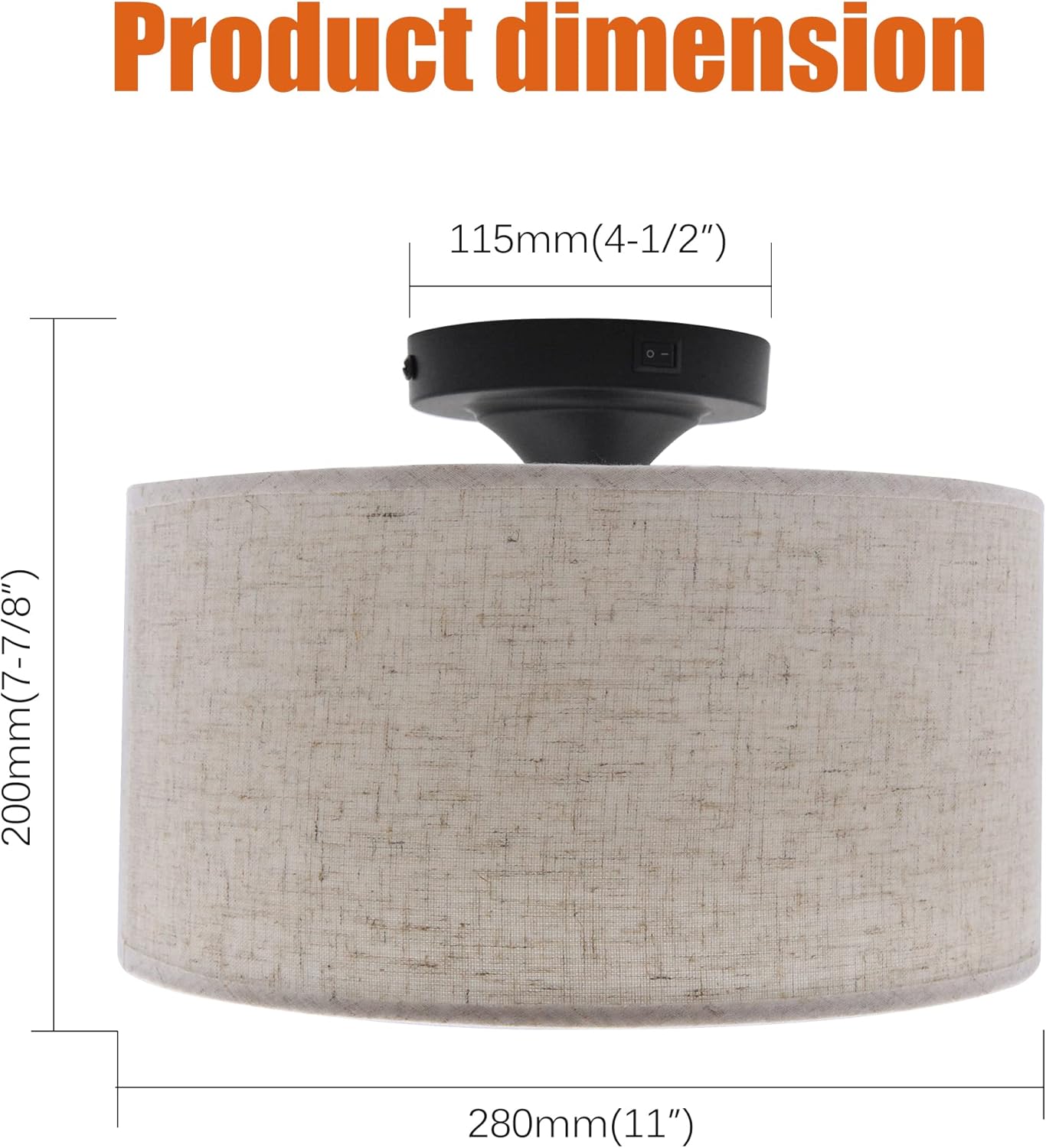 Facon 12V RV Pendant Light Fixtures - 11'' Interior Ceiling Light with Switch, Replaceable 2XE26 LED Bulbs, Decorative Dinette Lighting for Motorhome Camper Trailer (Brown Burlap)