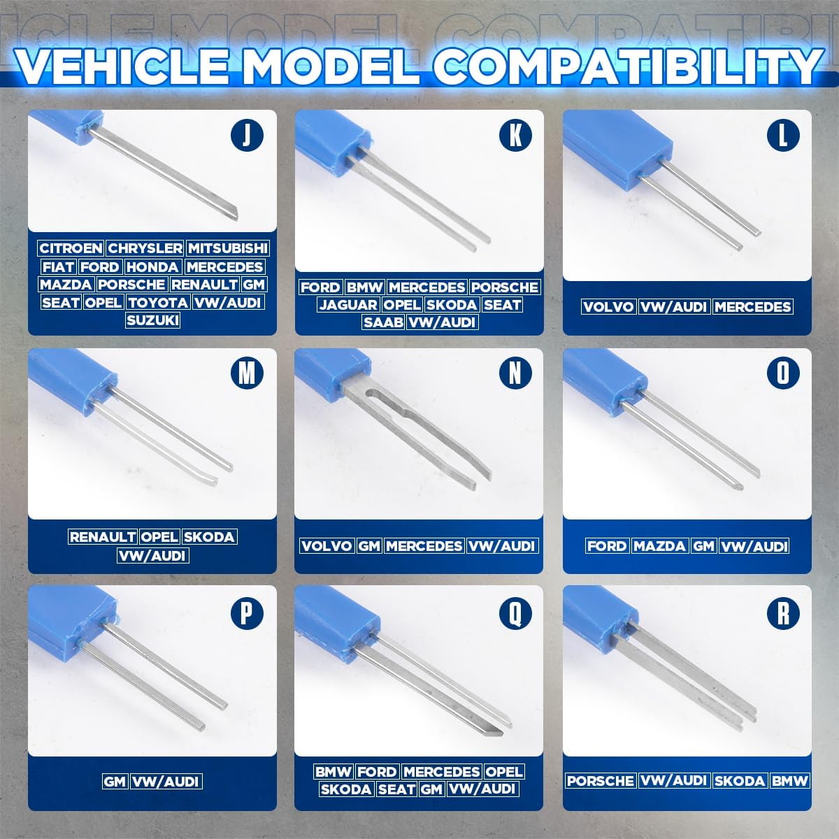 CMTOOL 25PCS Terminal Removal Tool Kit, Terminal Ejector Kit Upgraded Depinning, for Replaces Universal Vehicle Wire Harness Pin Connector Release, Connector Pin Removal