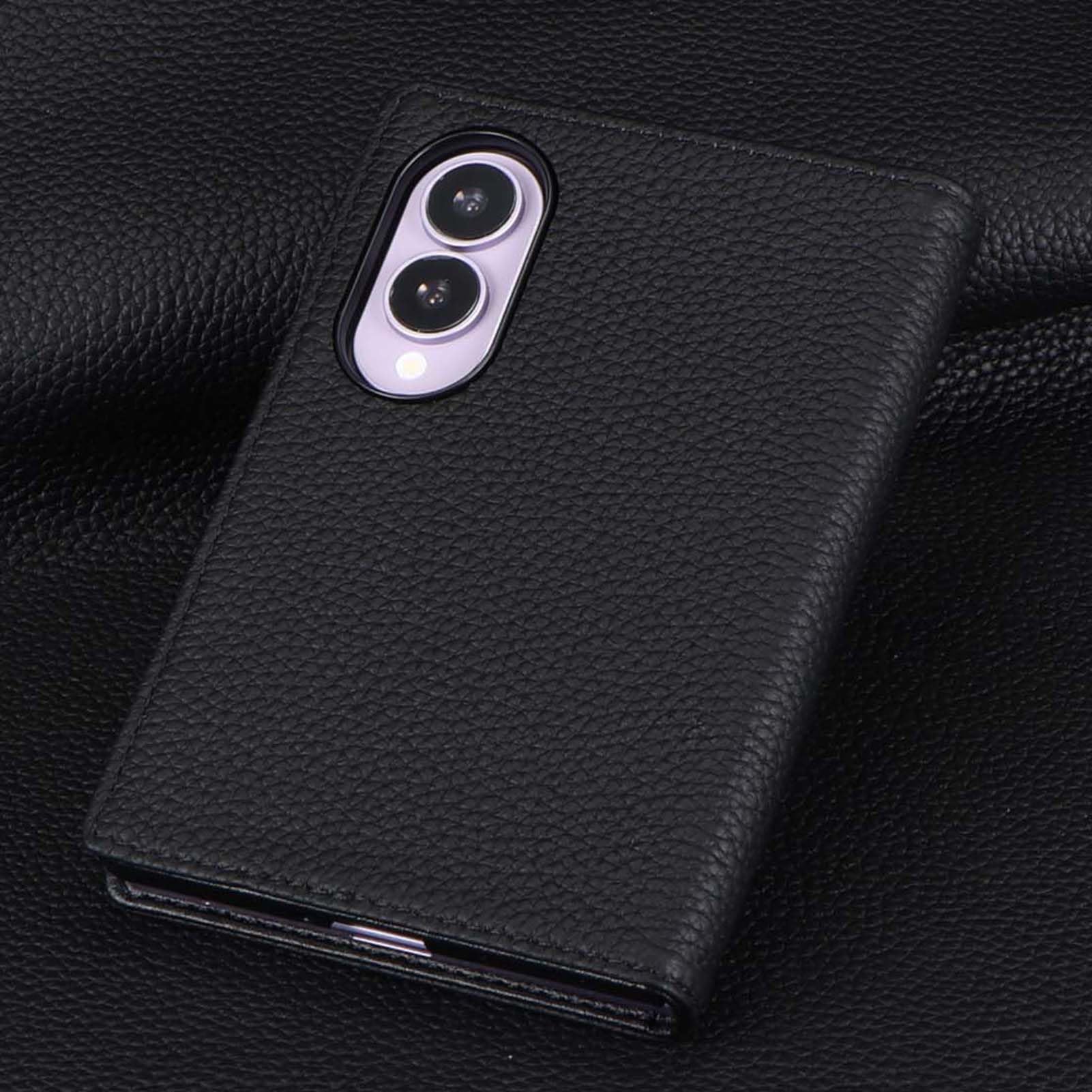 Cuero Genuino Funda para Samsung Galaxy Z Fold 8, Patrón Cocodrilo
