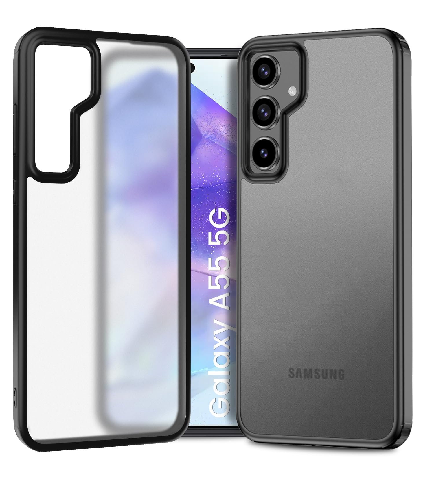 Golden Sand for Samsung Galaxy A55 5G - Rugged Frosted Semi Transparent PC Shock Proof Slim Back Case for Samsung Galaxy A55 5G, Black (B0CZ7B75PV) Amazon Price History, Amazon Price Tracker