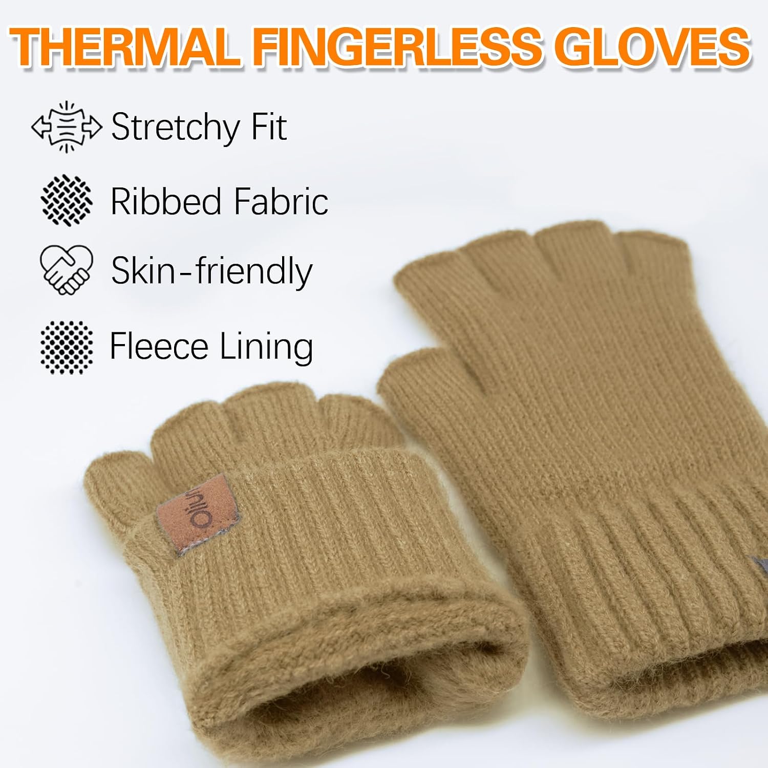 Winter Fingerless Gloves for Men Women,Warm Knitted Half Finger Gloves Driving Working Biking for Cold Weather
