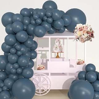 Slate Blue Balloons Arch Garland, Blue Balloons in 18, 12, 10, 5 Inch Sizes for Birthday, Baby Shower, Gender Reveal Party, Boho Decoration