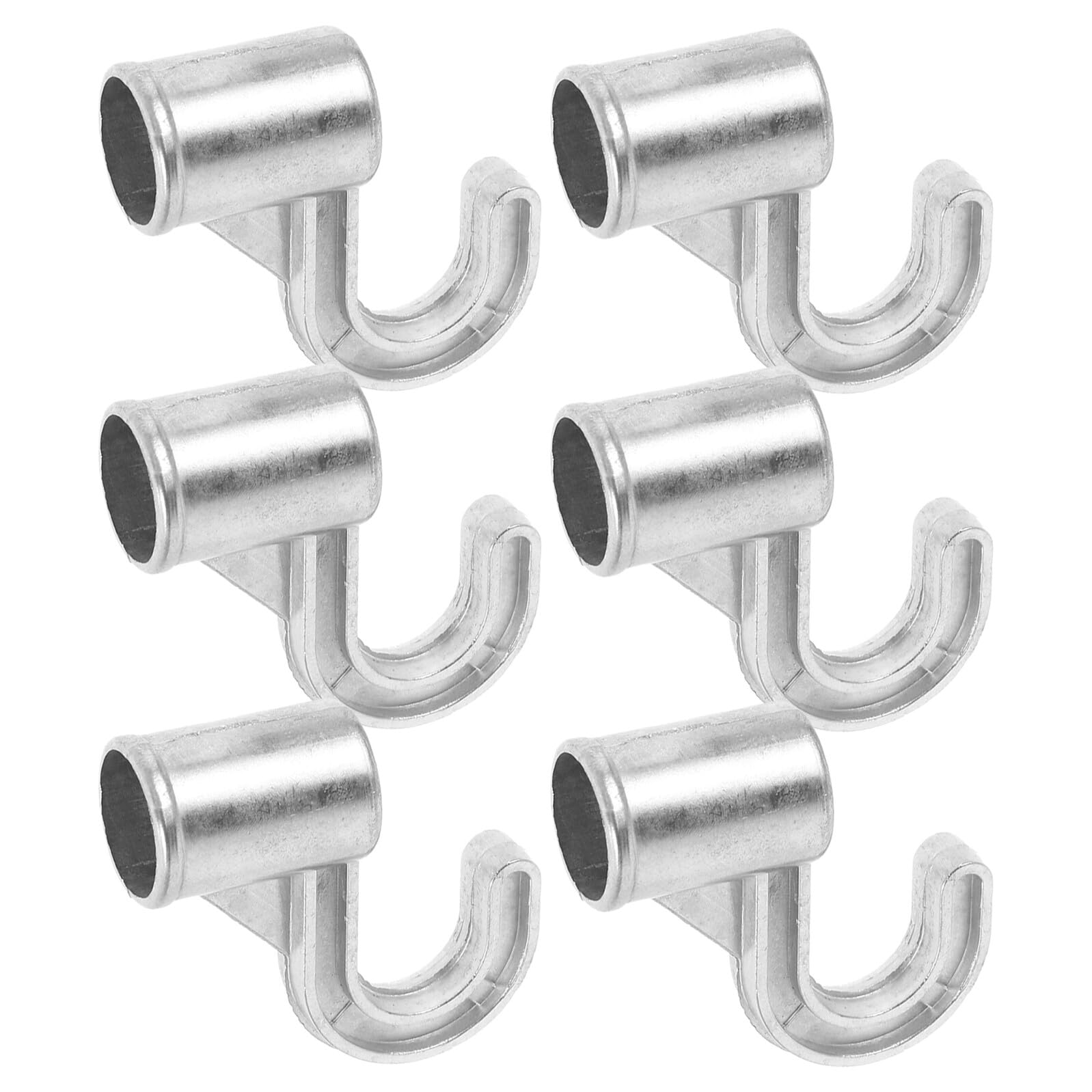 SOESFOUFU Closet Rod Hooks Heavy Duty 6 Pack - Aluminium Alloy Wardrobe Hanger Connector for Closet Pole Support Metal Clothes Hanger Brackets for Bedroom Bathroom Organisation