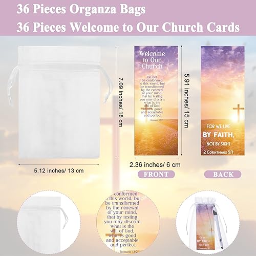 Miniatura 3 de Roowest Juego de 36 bolígrafos de cruz cristiana a granel con bolsas de regalo para visitantes, oraciones, bautismo, recuerdos de fiesta