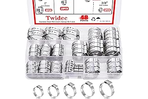 48PCS crimp hose clamps