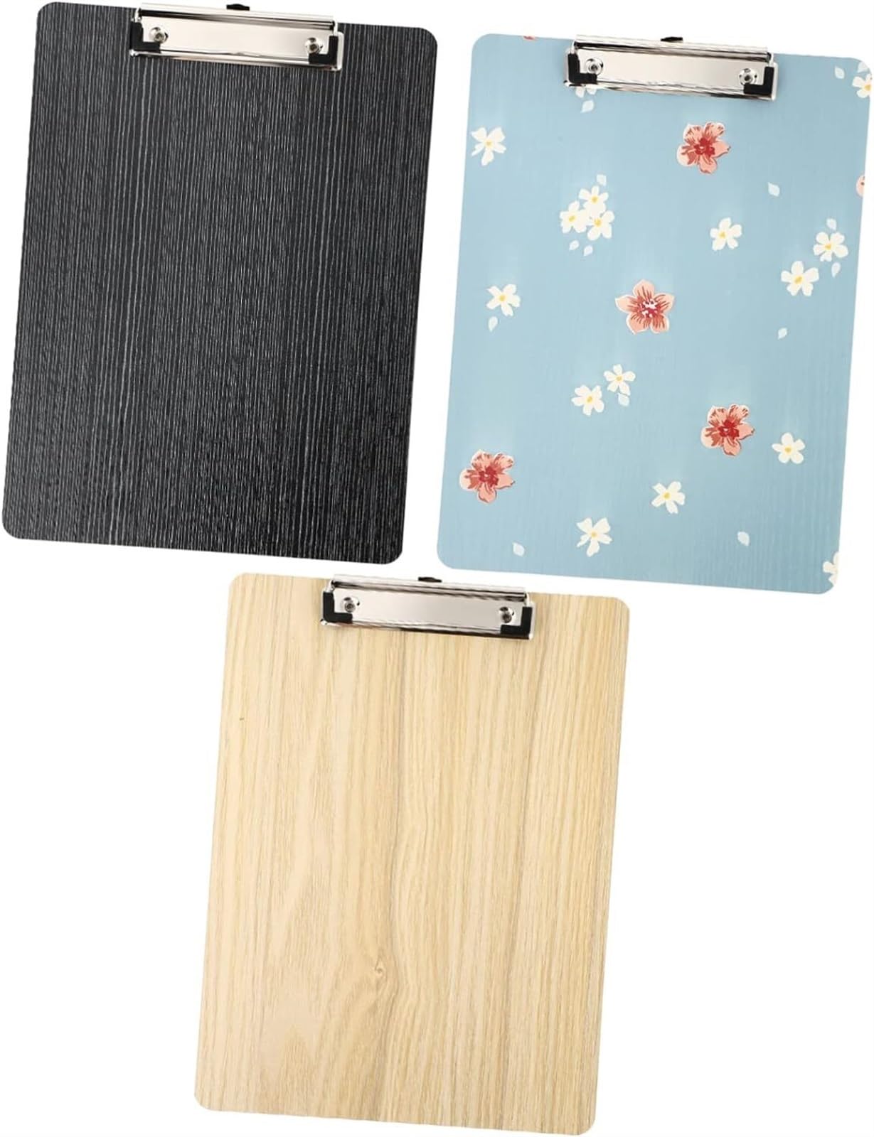KanDuo Klemmbrett-Ordner, Klemmbretter, 3 Stück, A4, Holzbrett-Clip, Kunststoff-Aktenordner, Briefaktenordner, Woodsy Decor, Klemmbrett mit Skalen, Schreibklemme, A4, A6, A5, Dokumentenhalter