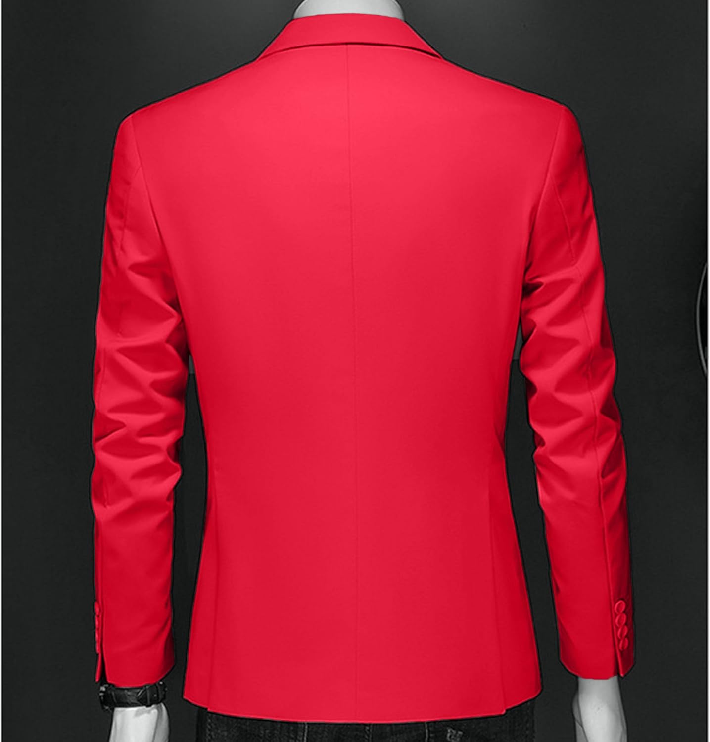 Men Notched Lapel Professional Suit Jacket One Button Wedding Prom Tuxedo Jacket Classic Slim Fit Formal Blazer Coat