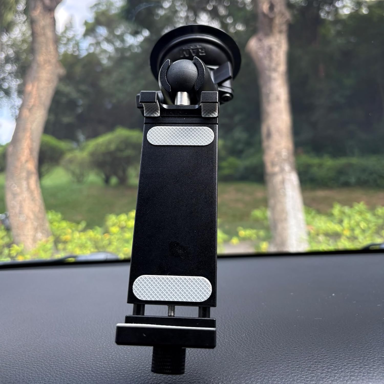 Heavy-Duty Aluminum Alloy Tablet Holder with 1-Inch Ball Head(1/4" Thread), 360° Adjustable Mount for iPad 4.7-12.9" and Other Tablets, Fits RAM Mounts B-Size Arm