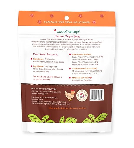 Miniatura 7 de CocoTherapy Bocados de órganos de pollo!, paquete de 3, 3 onzas cada uno