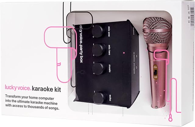 Lucky Voice Karaoke Machine & Microphone for Adults & Kids - 10,000 Songs Free Access - Rose Gold - Portable, Lightweight Karaoke Kit, Connect with Phone, Tablet, Laptop