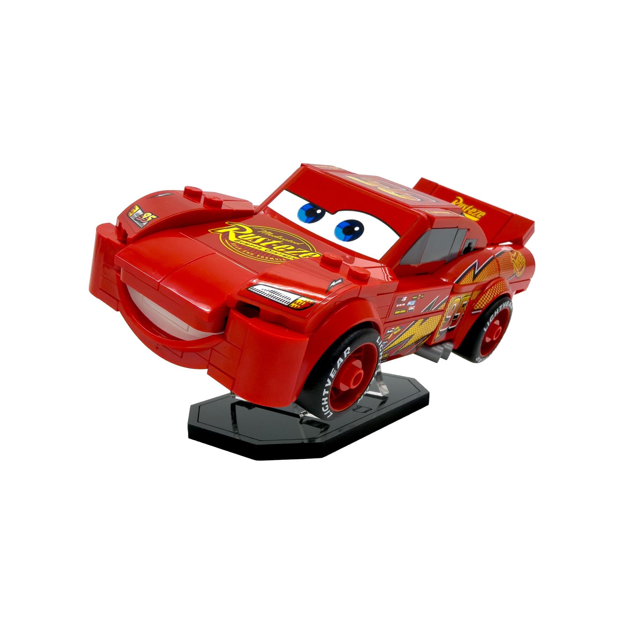 Display Stand Compatible with Lego Speed Champions Lightning McQueen (77255) – Acrylic Display Stand - Set Not Included