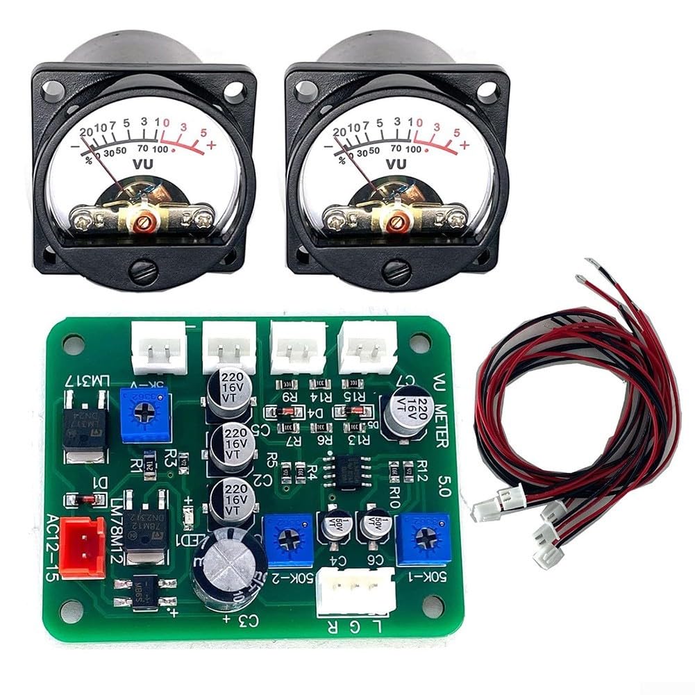 Vu mètre analogique classique de 35 mm avec écran rétroéclairé et circuit pilote pour indication du volume de la musique sur les appareils audio