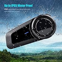 Vista 7 de QSPORTPEAK Intercomunicador de auriculares Bluetooth para casco de motocicleta, M2 dúplex completo inalámbrico para 6 conductores/alcance 3,280.8