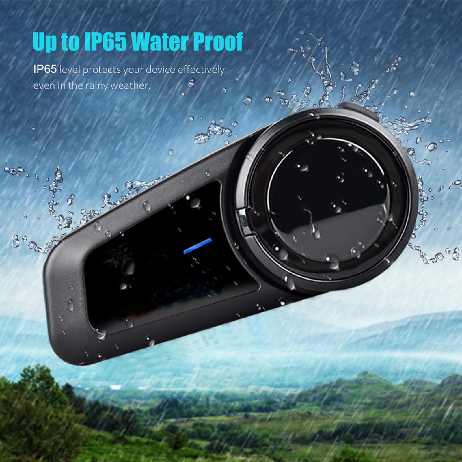 QSPORTPEAK M2 Intercomunicador Casco Moto, Sistemas de Comunicación Bluetooth para Motocicletas para 6 Jinetes/Rango 1000m, Bluetooth 5.1/CVC & ENC Cancelación de Ruido,Compartir música,2 Pieza