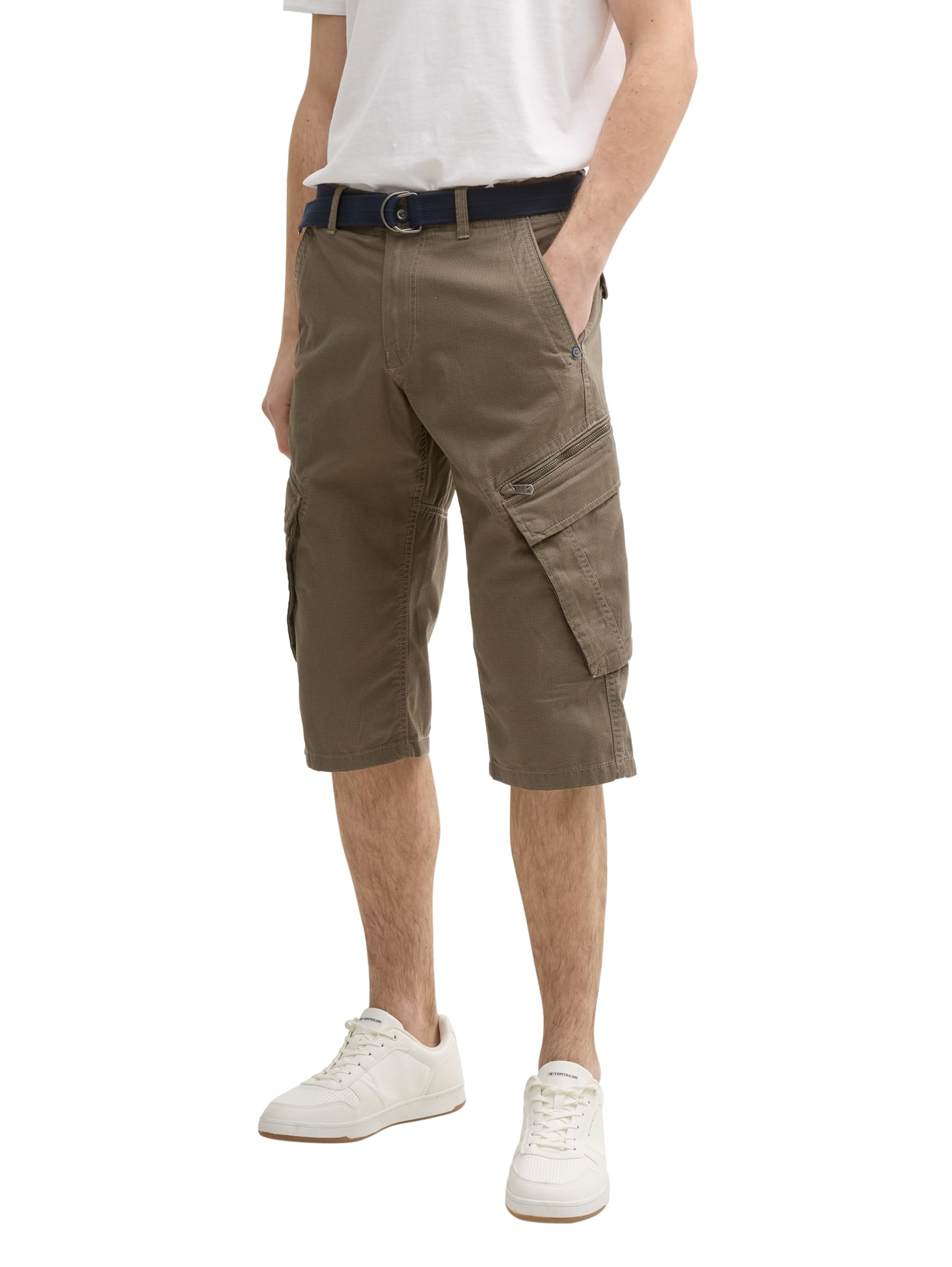 TOM TAILOR TTMAX Men's Overknee Cargo Shorts with Belt