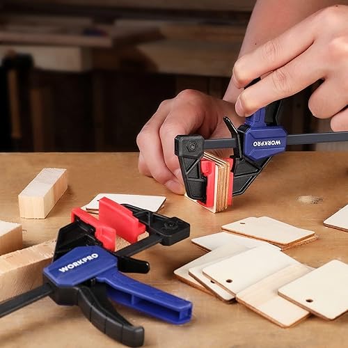 Miniatura 6 de WORKPRO Abrazaderas de mini barra de 6 pulgadas para carpintería, abrazaderaesparcidor con una sola mano, abrazadera F de cambio de tornillo de