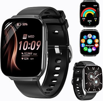 Smart Watch for Men Women, 1.83" HD Touchscreen Fitness Trackers with Bluetooth Call/Messages, Smartwatches with 120+ Sports Modes, 24/7 Heart Rate/Sleep Monitor for iPhone Android