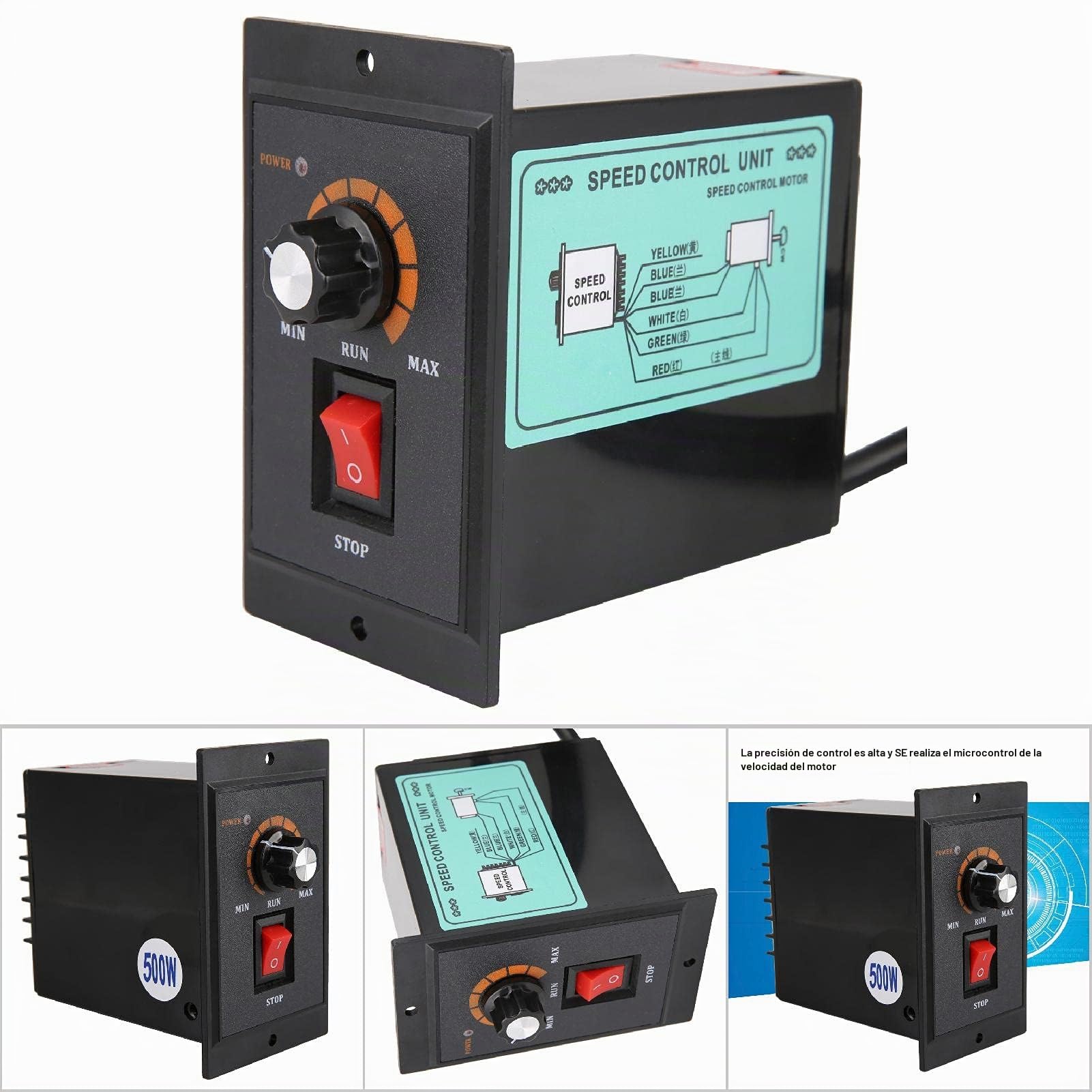 Joyzan Variador de Frecuencia Monofasico, AC 220V 50/60Hz Regulador de Velocidad Ventilador Motor Eléctrico 500w Adelante Punto Precisión Controlador Variable Atrás para Dispositivos Control