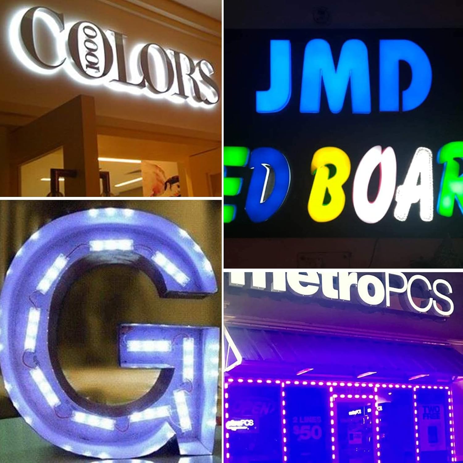 LED Window Lights Led Modules Waterproof Storefront Lights Business Decorative Light for Advertising LED Signs Business Store12V 5050 20FT White (2 Packs)