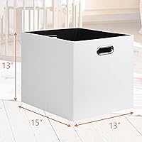 Vista 2 de Posprica Contenedores de almacenamiento plegables de 13 x 15 x 13 pulgadas, cajas de almacenamiento cúbicas plegables de tela, organizador de cestas