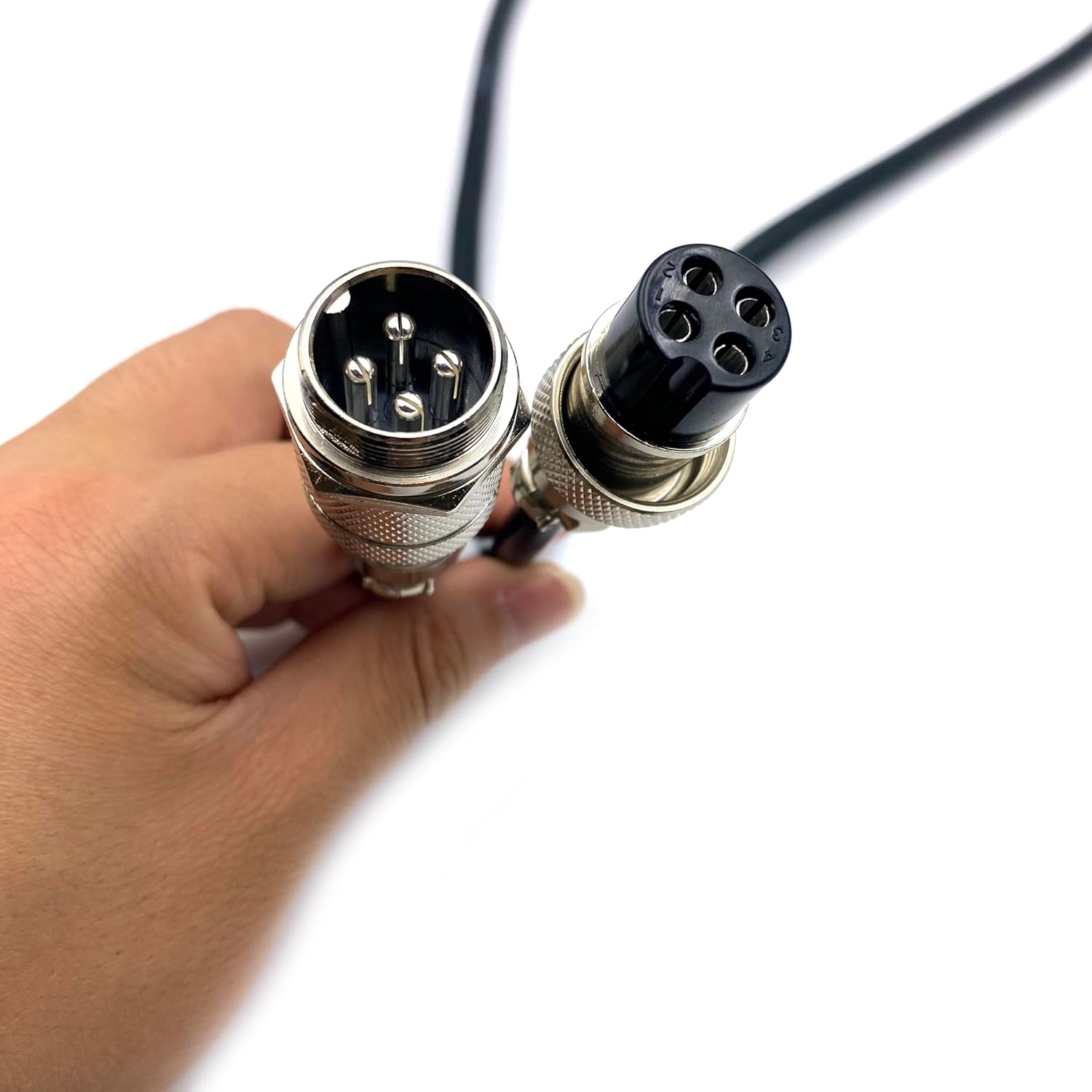 9.84 ft GX20 4 Pin Male to Female Head Aviation Cordset, GX20 4Pins Female to Male Connector Electrical Cable Panel Mount Circular Metal Aviation Adapter Cordset for Ships 17AWG (3meter)