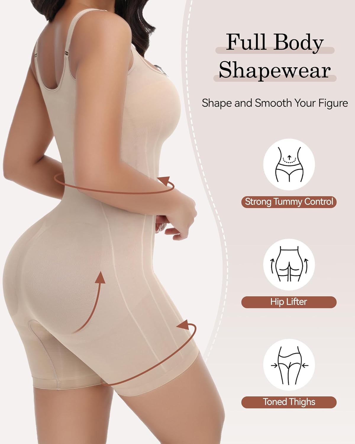 SHAPESHE Open Bust Shapewear Tummy Control Seamless Bodysuit for Women Butt Lifting Body Shaper Fajas Colombianas