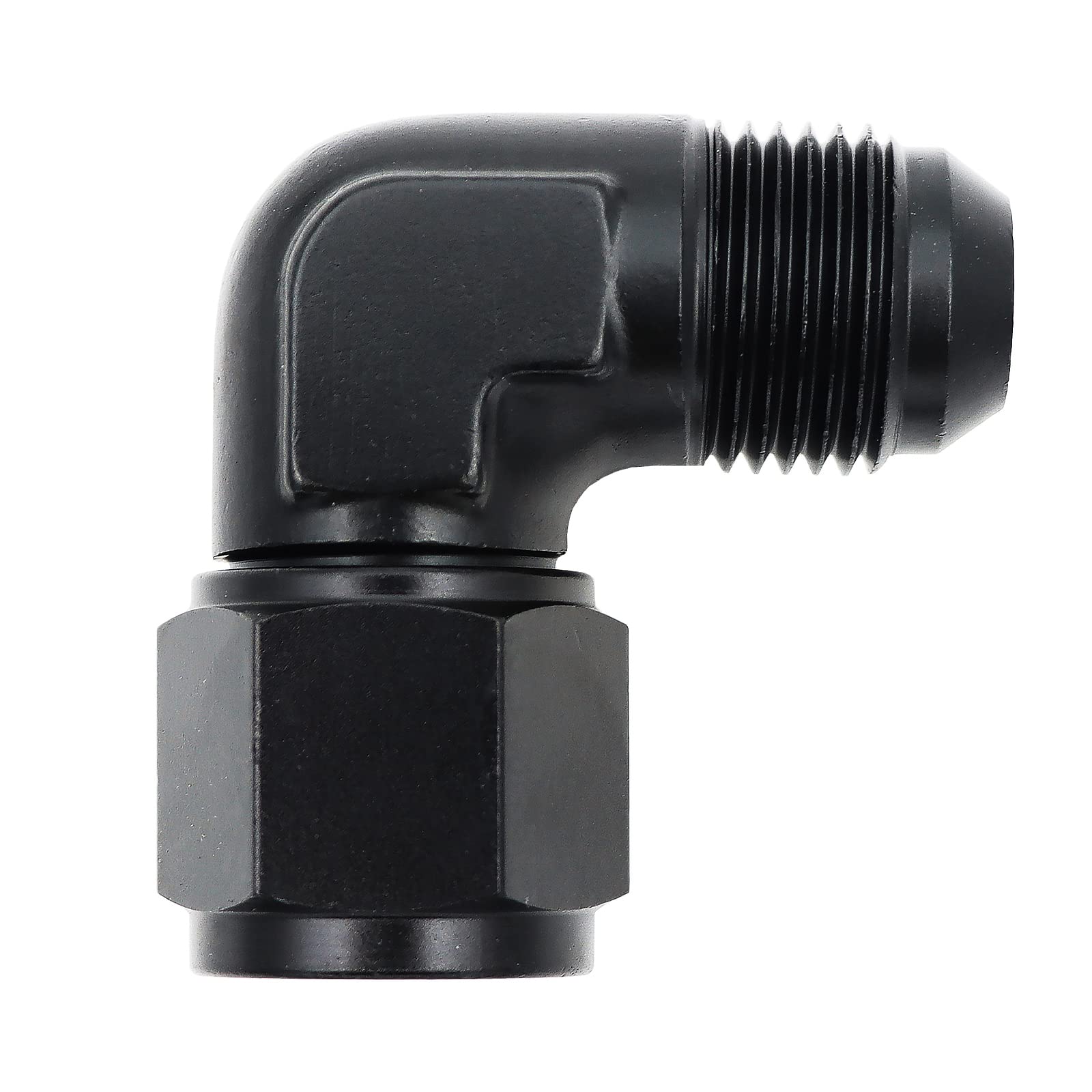 Conector AN8 90 grados contra fugas de combustible de aluminio negro MONOKING