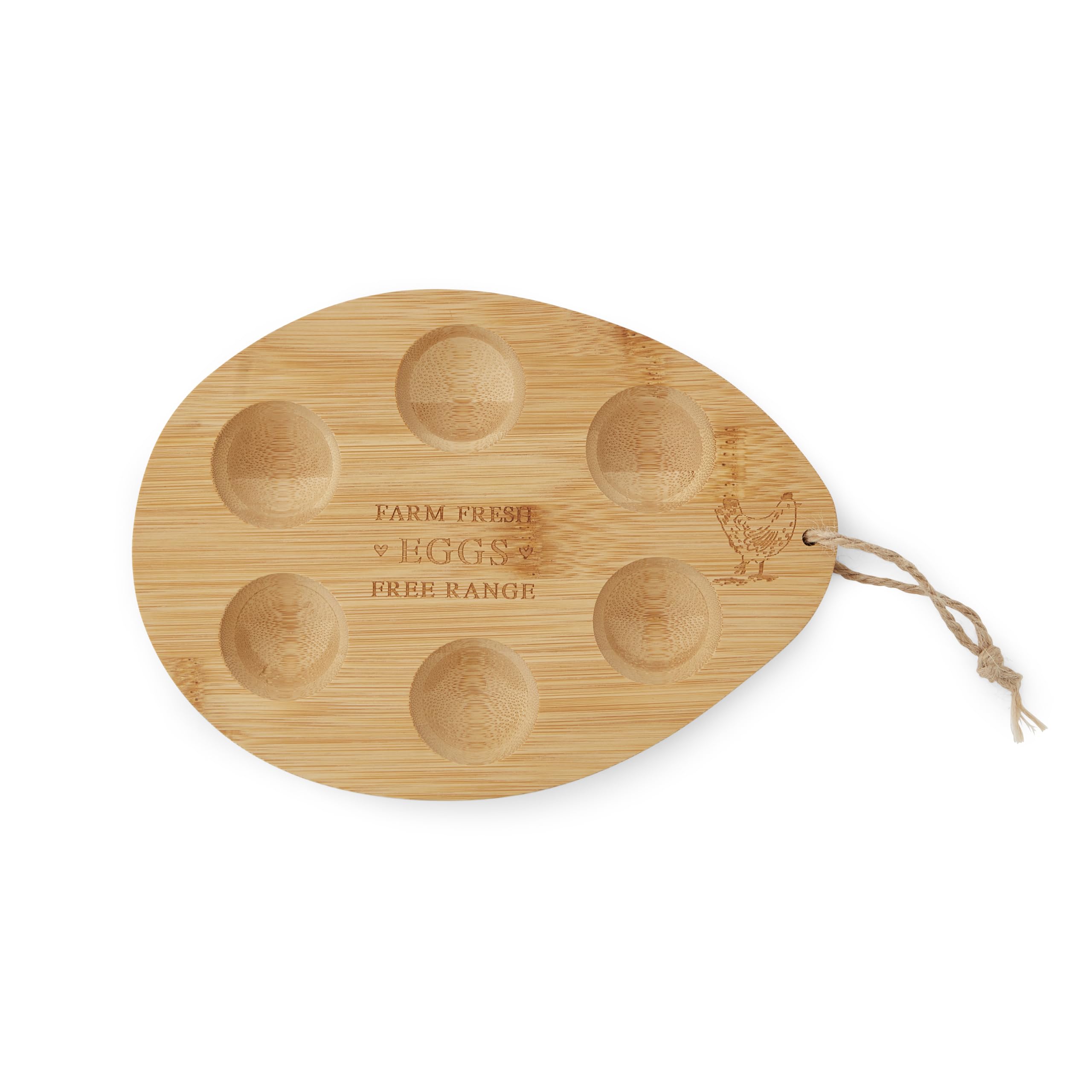 Cooksmart Hen House Lane Bamboo Egg Storage | Hen Shaped Wooden Egg Holder | Eco-Friendly Kitchen Organiser | Rustic Farmhouse Style | Durable & Stylish Storage Solution for Fresh Eggs