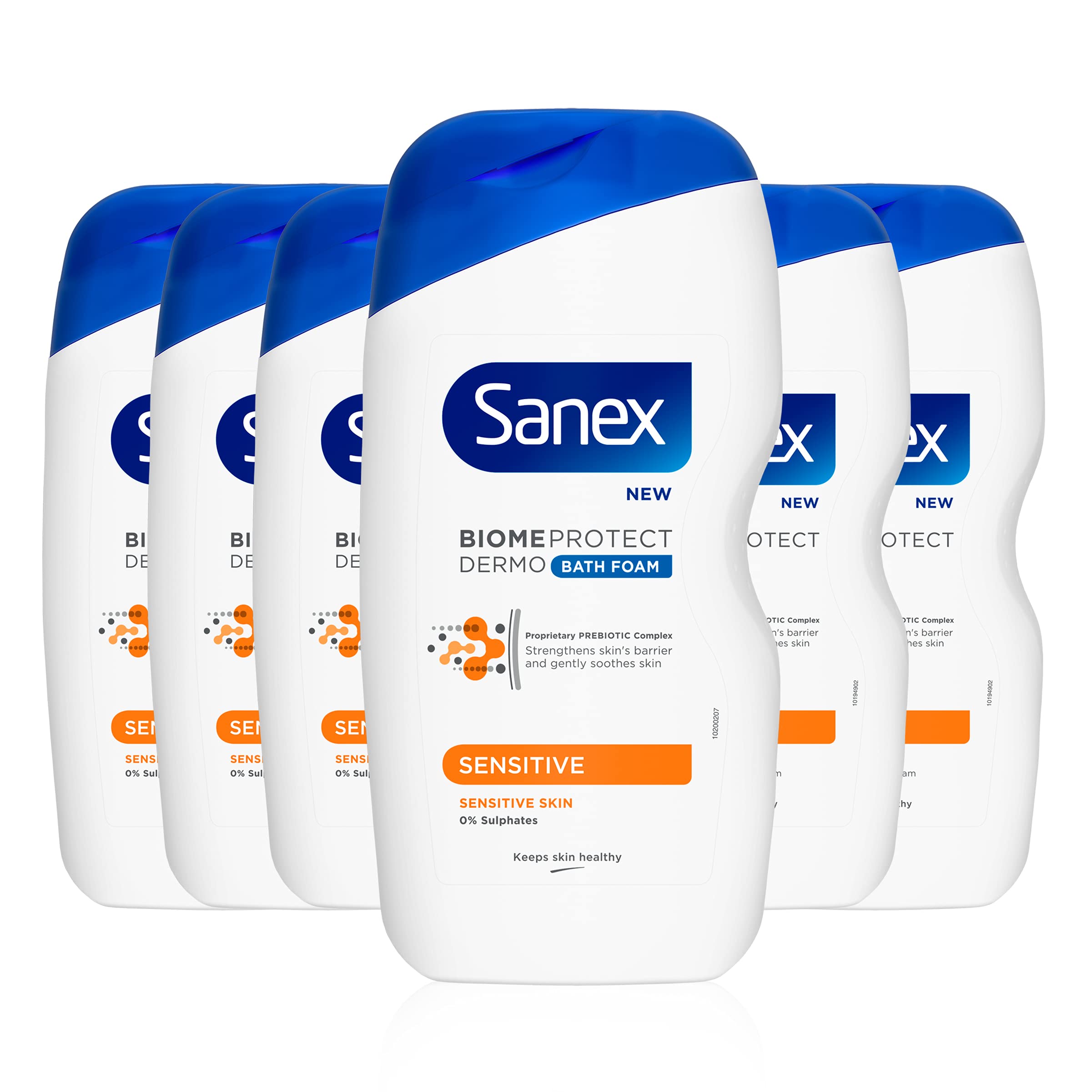 Sanex BiomeProtect Sensitive Bath Foam 450ml Pack of 6, Cleanses