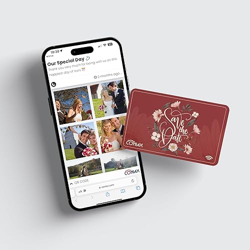 Imán de nevera de boda con chip NFC, simplemente toca el álbum de fotos digital sin aplicación (imán de boda #4)