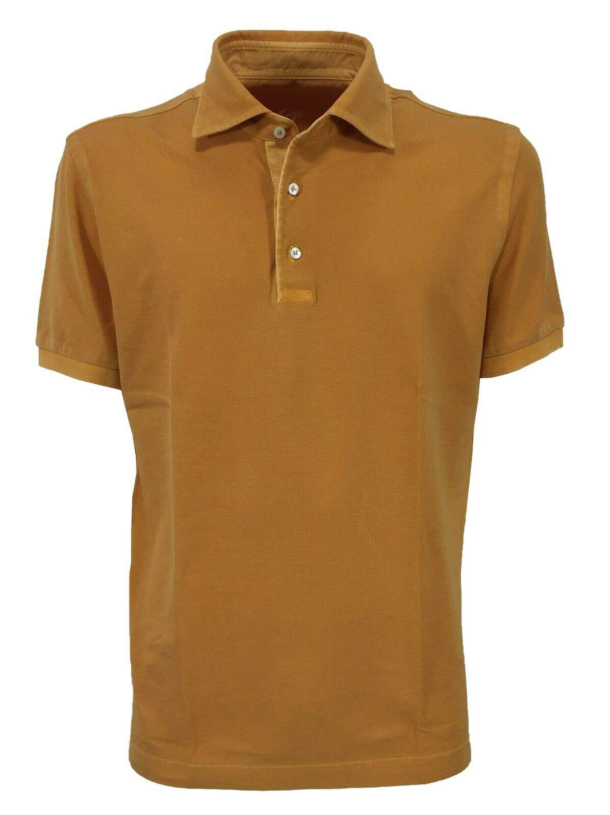 Polo Uomo Mezza Manica Piquet Mostarda 41/201A 100% Cotone Made in Italy