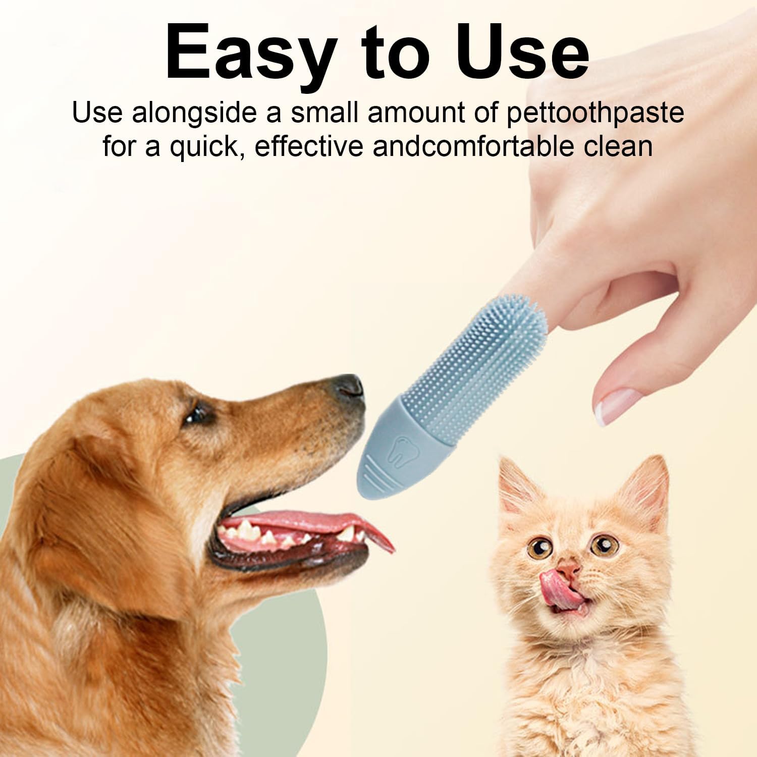 2Pcs Dog Finger Toothbrush, Puppy and Cat Teeth Cleaning for Dental Care Silicone Bristles Tooth Brushes - Image 4
