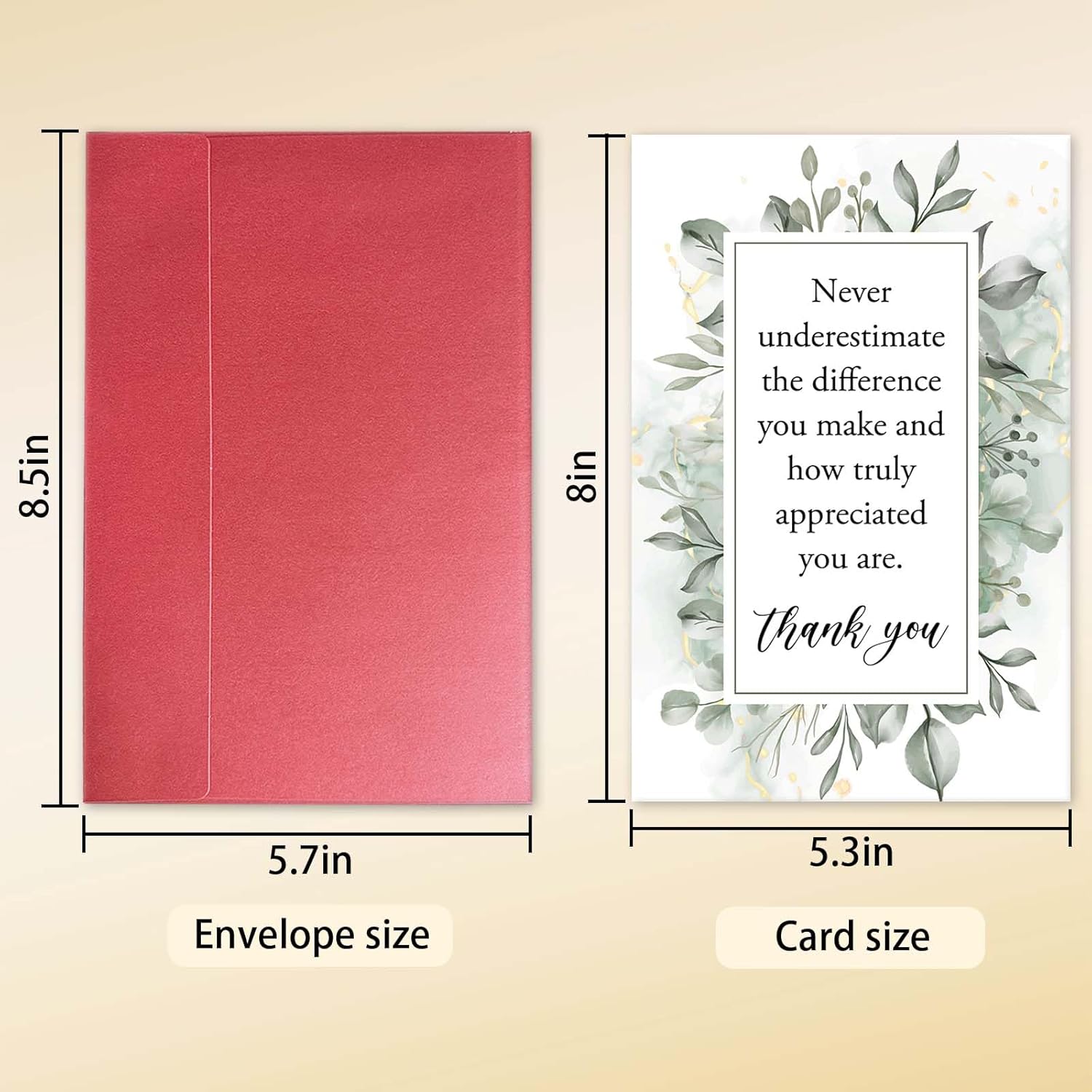 Heartfelt Thank You Card for Woman Man, Appreciation Gift for Teacher Doctor Pastor Employee, Goodbye Card for Coworker Boss, Never Underestimate the Difference You Make - Image 2