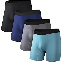 Mens 4 Pcs Athletic Mesh Boxer Briefs, Breathable Quick-Dry Underwear for Workout, Gym, Travel & Daily Wear