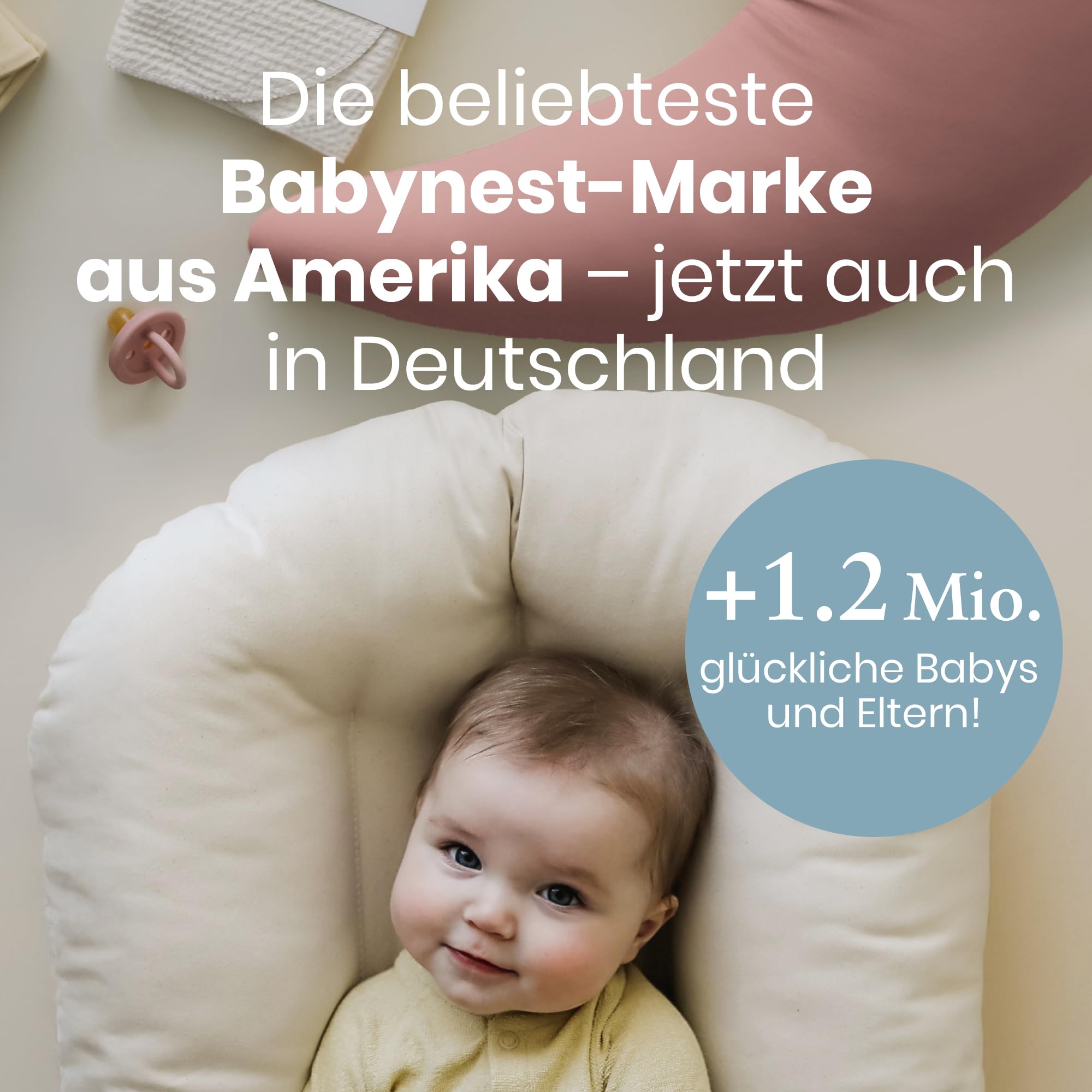 snuggle me® Stillkissen klein - Stillmond mit Stillkissenbezug aus 100% Bio-Baumwolle, Stillhörnchen mit Fiberfill-Faserkern, Maschinenwaschbar & Atmungsaktiv (Bluebell)
