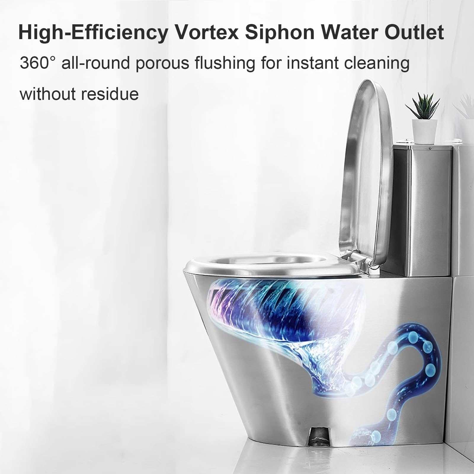 F 304 - Sifón de inodoro de acero inoxidable anticongelante pesado para uso comercial y doméstico, ideal para centros comerciales y baños públicos, color marrón