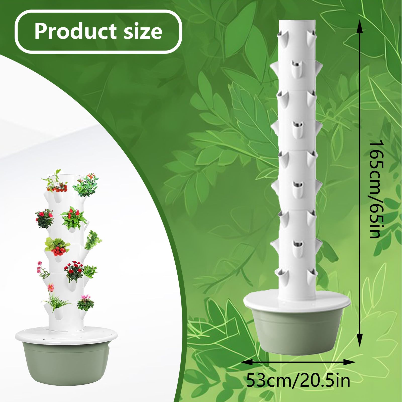 Hydroponics Tower Garden Hydroponic Growing System Aeroponics Growing Kit Für Kräuter, Obst UND Gemüse MIT Hydratationspumpe, Adapter, Timer Für Kräuter, Obst UND Gemüse,black-9-Layers