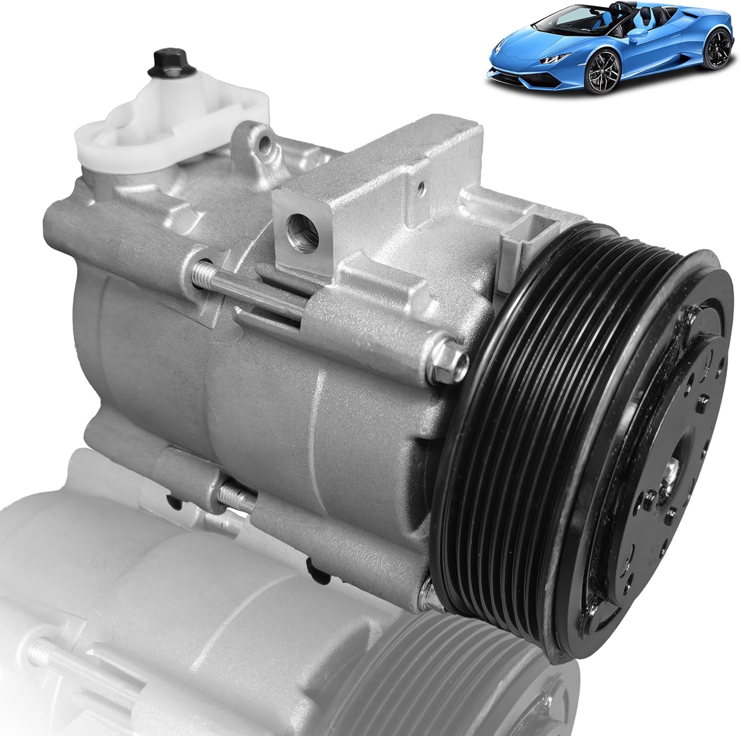 AC Compressor Compatible with F-150/F-250/F-350/F-450/F-550/Excursion/E-450 (1997-2007) 4.6L/5.4L/6.0L/6.8L - w/Clutch, Direct Fit, Air Conditioner Compressor Replacement# 58152,57152,19192389